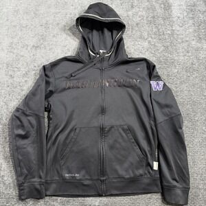 Nike Therma Fit Washington Huskies Full‎ Zip Hoodie Men's Size Small Black